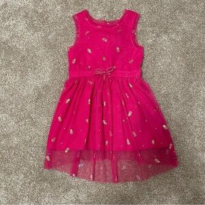 NWT Nautica 2T Hot Pink Sleeveless Dress with Gold Pineapple Print